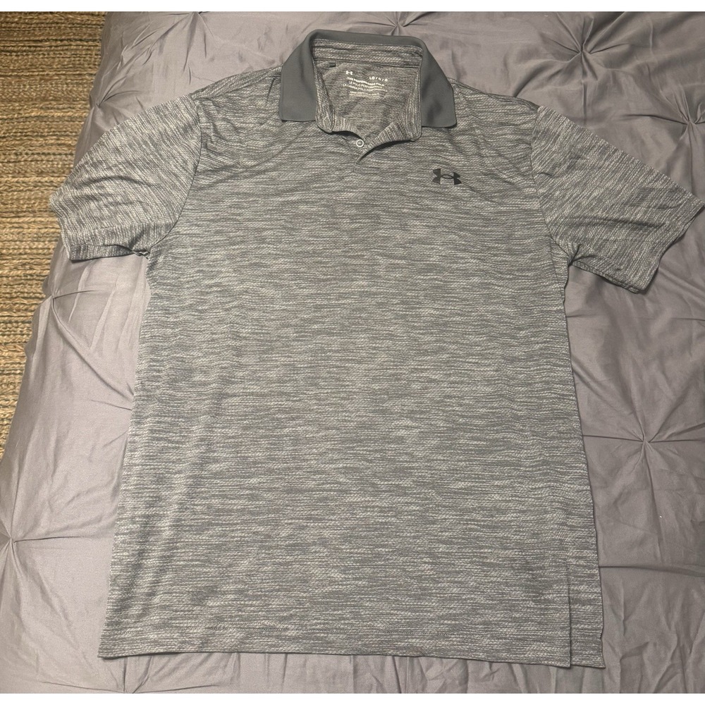 Under Armour The Performance Polo Men's L Loose Short Sleeve Heathered Gray